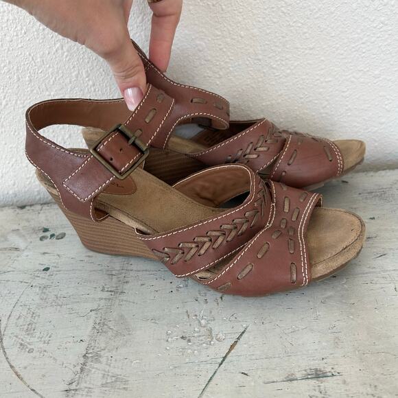 Eddie Bauer Espadrille wrap wedge faux suede sandals summer minimalist boho 7 - Picture 9 of 14